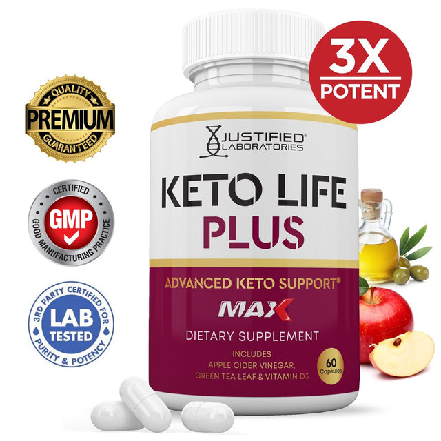 Keto Life plus Max Pills Keto ACV MAX Pills 1675Mg Dietary Supplement 60 Capsules