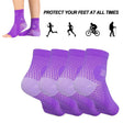 Laidan-4Pair Neuropathy Socks Compression Sleeve for Ankle Swelling Pain Relief Sprain Support Women Men-Purple，S