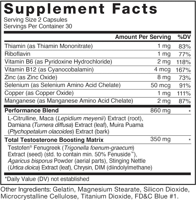 Force Factor Test X180 Alpha, Testosterone Booster for Men, Testosterone Supplement with L-Citrulline to Help Build Muscle and Strength, Boost Nitric Oxide for Performance, 60 Count (Pack of 2))