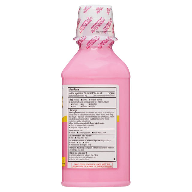 Equate Upset Stomach Relief Bismuth Liquid, Regular Strength, 16 Fl Oz