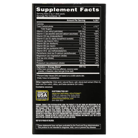 Healthy Delights, Nature Fuel Hydration + Energy, Fruit Punch, 18 Stick Packs