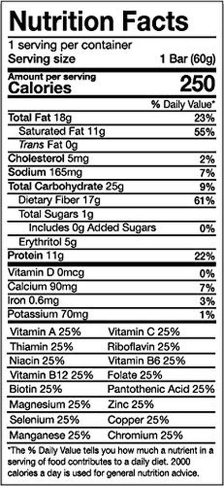 Keto Wise Meal Replacement Bar - Chocolate Peanut Blast - Box of 12