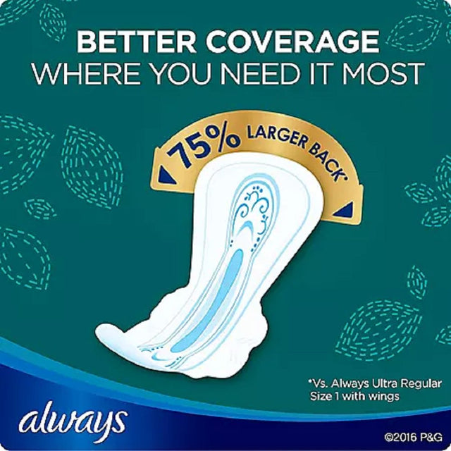 Always Ultra Thin Overnight Pads, Unscented - Size 5 (72 Ct.)