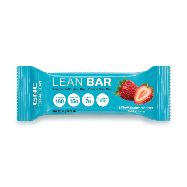 GNC Total Lean Bar | Hunger-Satisfying, High-Protein Meal Bar, Supports a Healthy Metabolism | Strawberry | 5 Bars per Box