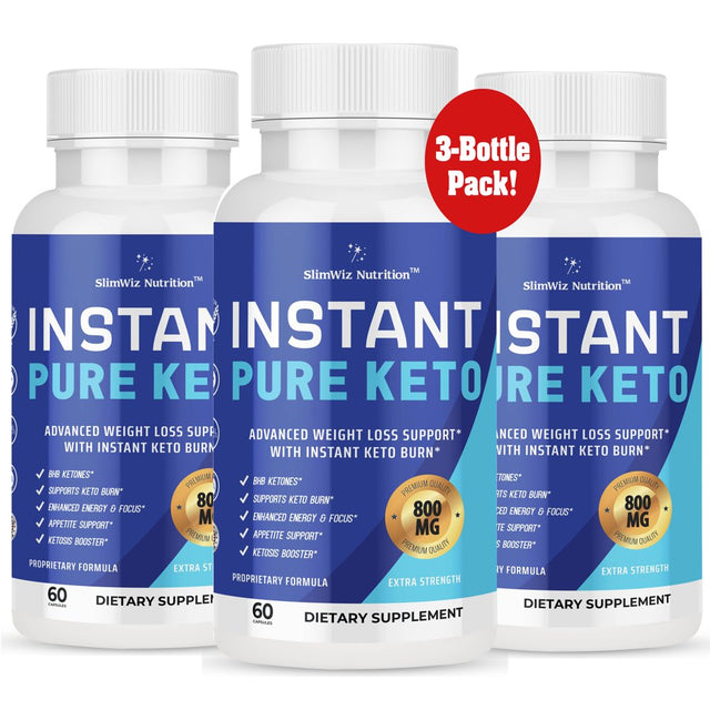 3-Pack Instant Keto Weight Loss - Fast Keto Pills to Burn Fat & Lose Unwanted Belly Fat - 1 Bottle