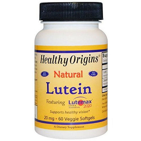 Healthy Origins Lutein - Natural - Lutemax 2020 - 20 Mg - 60 Vegetarian Softgels