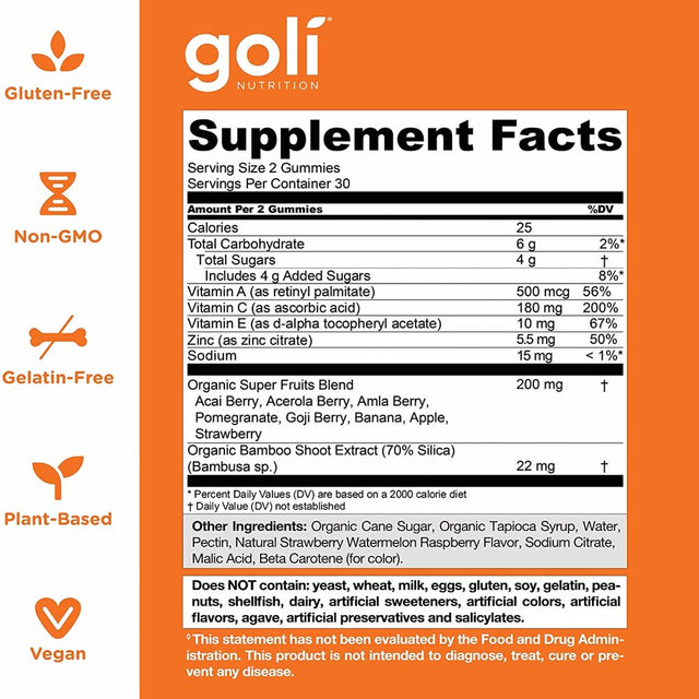 Goli Nutrition Superfruits Gummy, 60 Count, Fruit Blend Flavor (5-Pack)