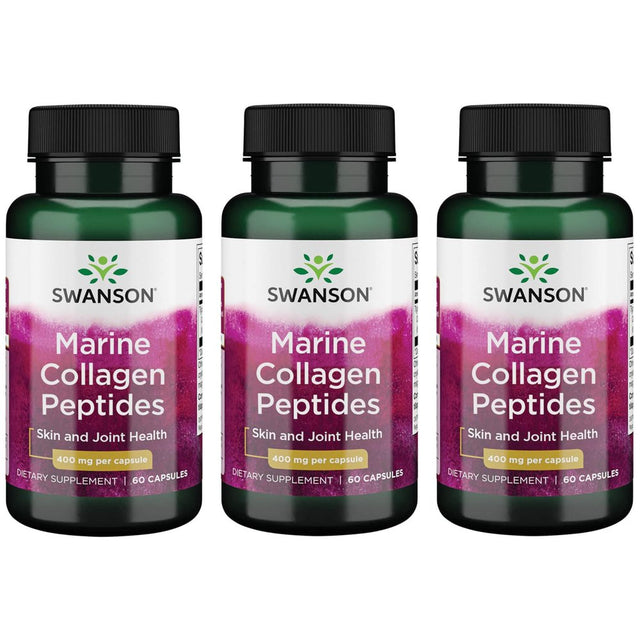 Swanson Type I Hydrolyzed Marine Collagen Peptides 400 Mg 60 Caps 3 Pack