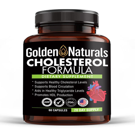 Golden Naturals Cholesterol Formula, for a Healthy Heart, 60 Ct