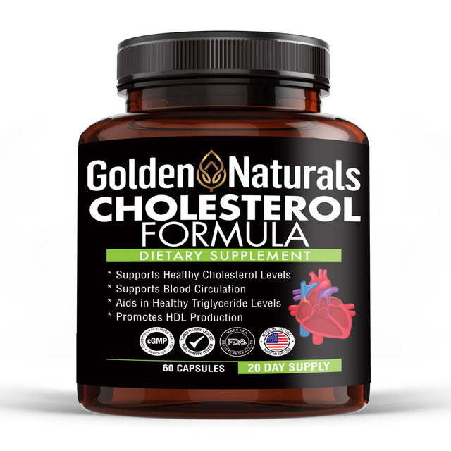Golden Naturals Cholesterol Formula, for a Healthy Heart, 60 Ct
