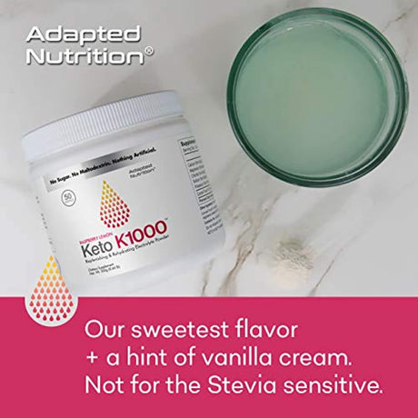 Hi-Lyte Keto K1000 Electrolyte Powder | Raspberry Lemon | Hydration Supplement Drink Mix | Boost Energy & Beat Leg Cramps | No Maltodextrin or Sugar | 50 Servings