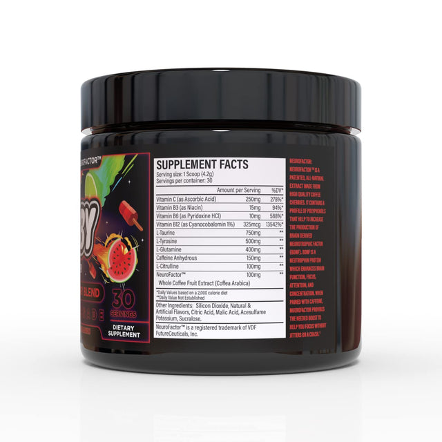 Dubby - Gamer Energy Drink Powder for Gaming, Nootropics Jitter-Free Natural Energy, Watermelon, Guava, Lime Flavor, 30 Serving Drinks, 5.61 Ounces (Galaxy Grenade)