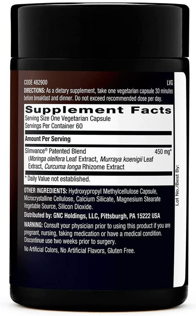 Slimvance Core Slimming Complex Supplements | Supports Reduction in Body Fat and Increased Energy | Achieve Weight Loss Goals | Stimulant Free, Vegetarian Formula | 60 Capsules
