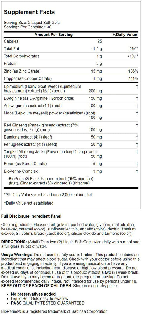 Irwin Naturals Libido-Max for Active Men 60 Sgels