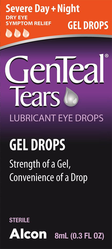 Genteal Tears Severe Day + Night Gel Lubricant Eye Drops, 0.3 Fl Oz