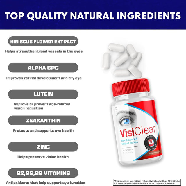 (5 Pack) Visiclear - New Advanced Revolutionary Eye Health Matrix Formula - Supports Healthy Vision - Supplement for Eyes Sight - 300 Capsules