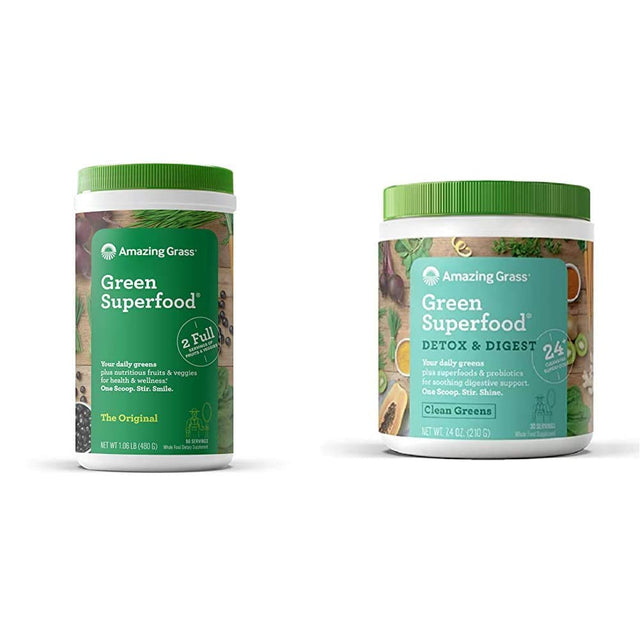Amazing Grass Greens Blend Superfood + Amazing Grass Greens Blend Detox & Digest
