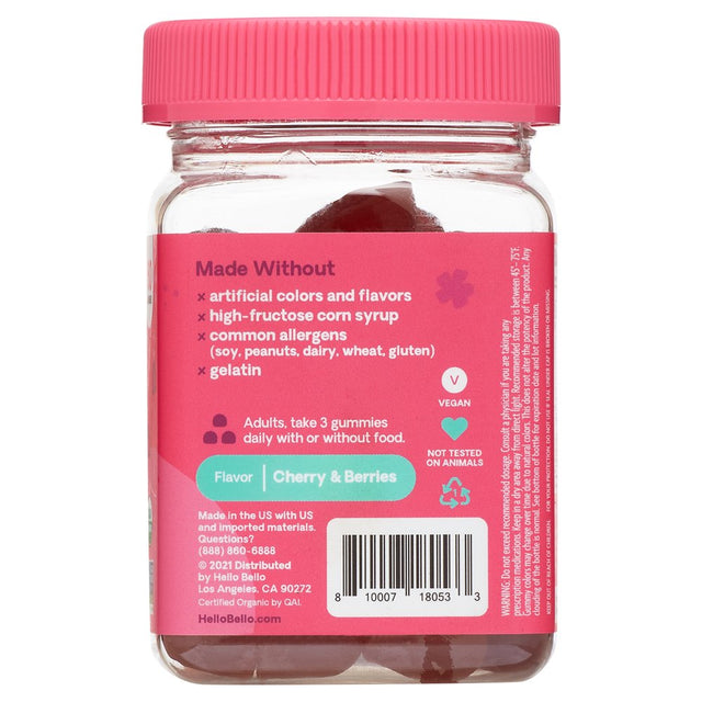 Hello Bello Organic Women'S Multi Vitamin Gummy, 60Ct
