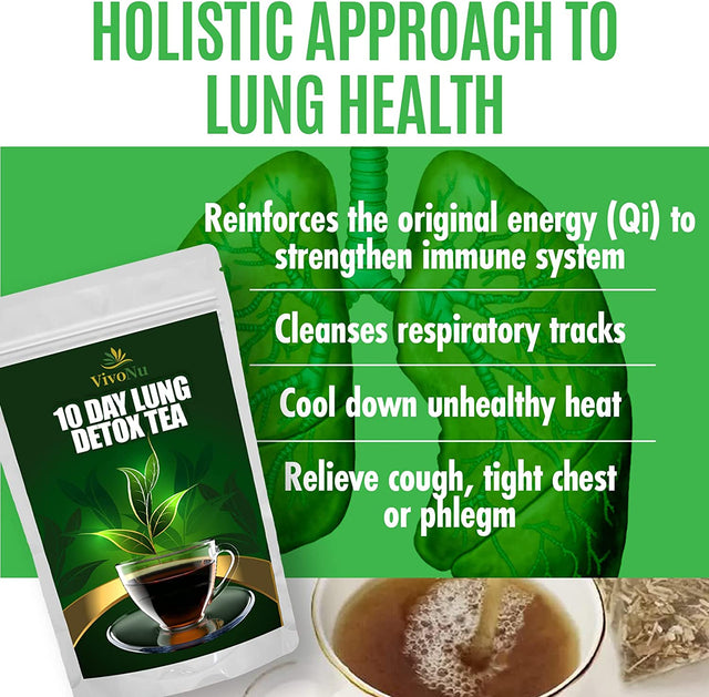 10-Day Organic Lung Detox Tea for Respiratory Support,