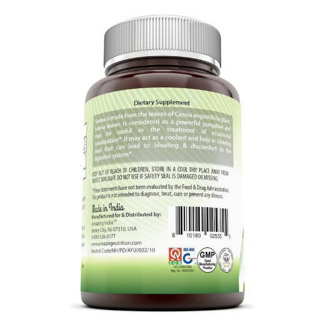 Amazing India Senna 500 Mg 120 Vcaps