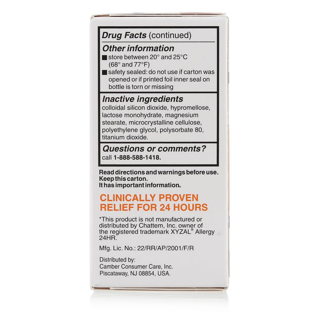 Allergy Relief Levocetirizine Dihydrochloride Tablets, USP, 24 Hour, 5 Mg Pills, 80 Count (Ct)