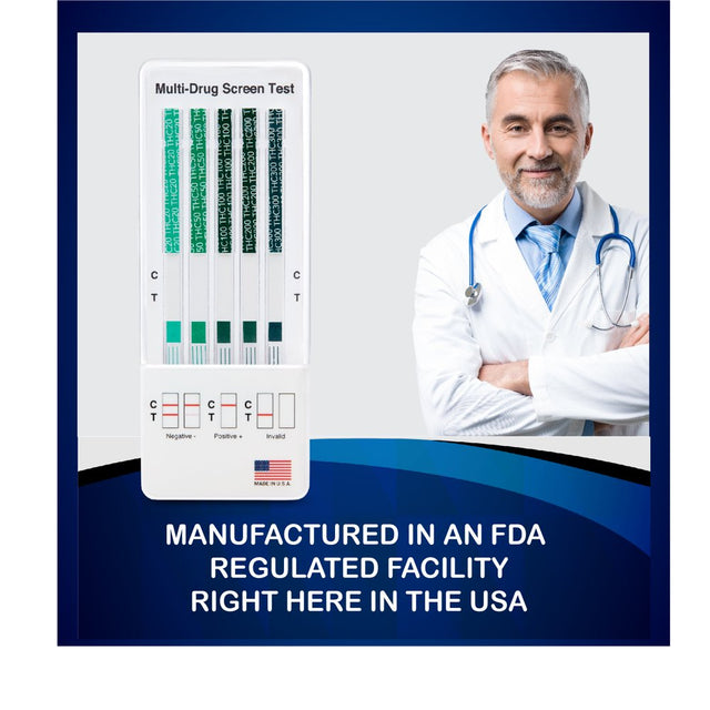 5 Pack - Drugexam THC Advantage Made in USA Multi Level Marijuana Home Urine Test Kit. Highly Sensitive THC 5 Level Drug Test Kit. Detects at 20 Ng/Ml, 50 Ng/Ml, 100 Ng/Ml, 200 Ng/Ml and 300 Ng/Ml