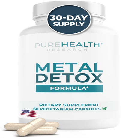 Heavy Metal Detox - Heavy Metal Cleanse Supplement to Flush Pollution from Your Body - Liver Cleanse Formula by Purehealth Research