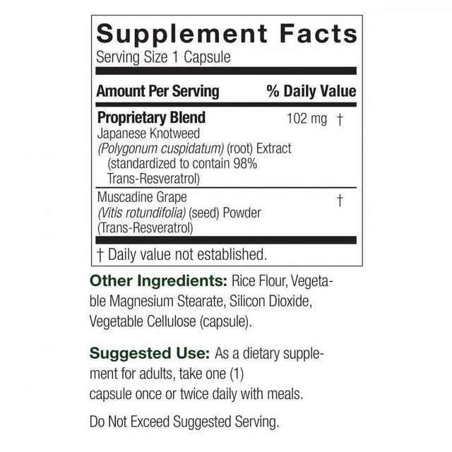 Genceutic Naturals Wild & Pure Resveratrol+, 500 Mg, 60 Vegetarian Capsules