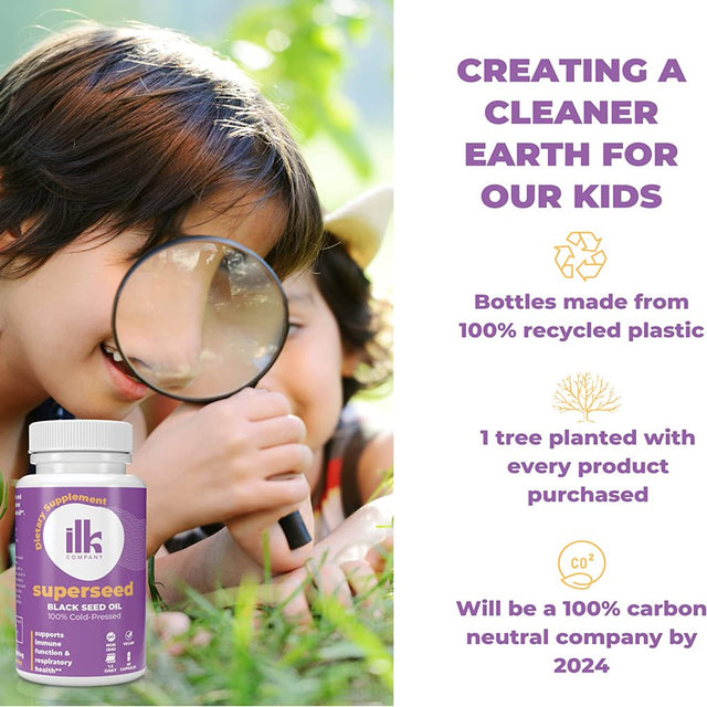 ILK Company - Pure Cold Pressed Black Seed Oil Capsules - Kalonji Oil - Nigella Sativa Black Cumin Seed - Made in the USA