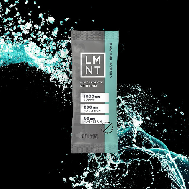 LMNT Zero-Sugar Electrolytes - Raw Unflavored Salt - Hydration Powder Packets | No Artificial Ingredients | Keto & Paleo Friendly | 30 Sticks