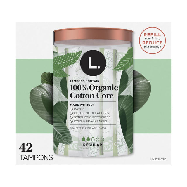 L. Organic Cotton Tampons - Regular Absorbency, 42 Ct