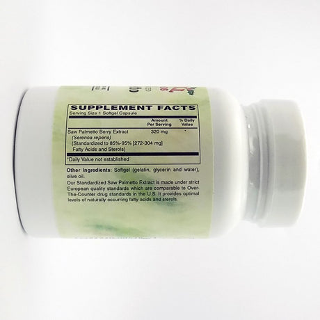 Holly Hill Health Foods, European Standardized Saw Palmetto 320 MG, 60 Softgels