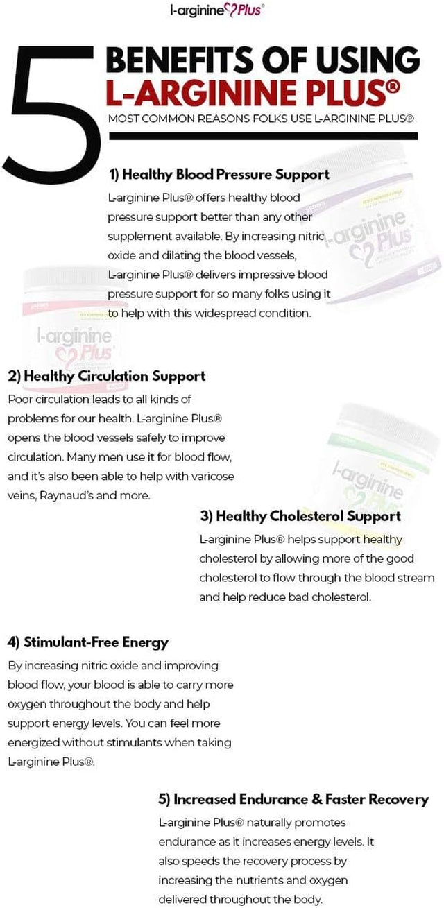 L-Arginine plus - Multi Flavor 3-Pack - Premium L-Arginine Formula with Three Flavors