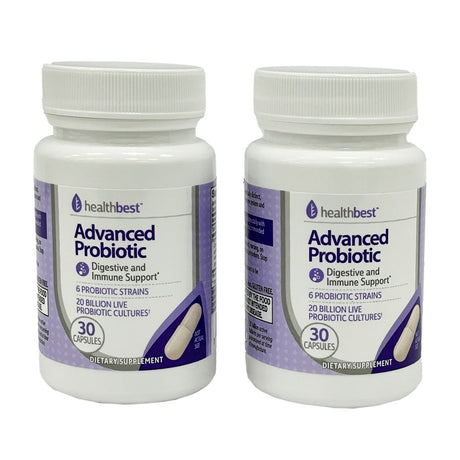 Health Best Advanced Probiotic, 20 Billion Live Probiotic Cultures 60 Count