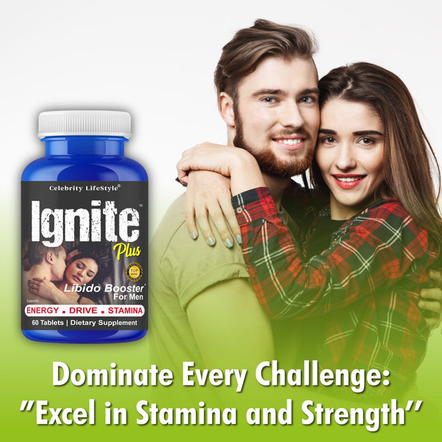 Ignite plus Testosterone Booster for Men Energy Endurance Stamina Strength Drive & Lean Muscle 60 Tablets
