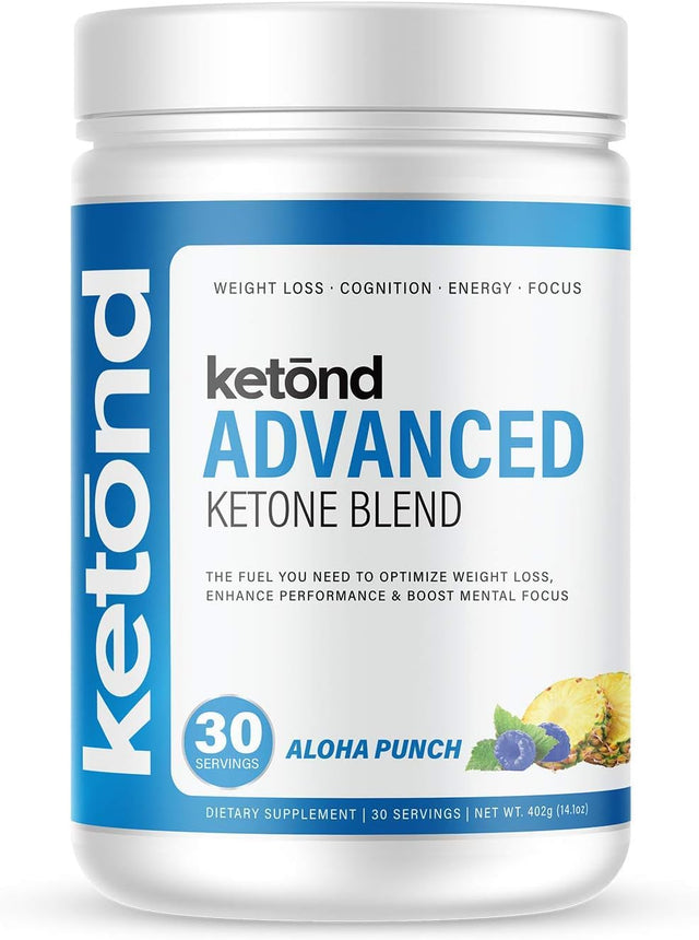 Ketond Exogenous Ketones Advanced Blend Drink Ketones for Rapid Weight Loss - Best Fuel for Energy, Mental Performance and Weight Loss - Aloha Punch (30 Servings)