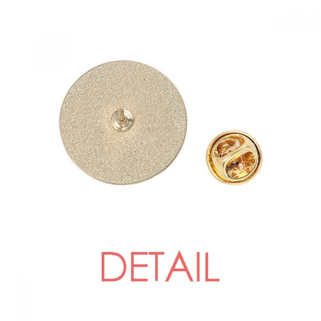 Health Care Products Capsule Pill Pattern round Metal Golden Pin Brooch Clip