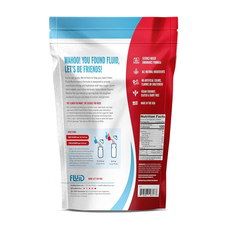 Fluid Performance - Low Sugar Endurance Fuel Sports Drink Mix with Electrolytes, All Natural Ingredients, Gluten-Free for before or during Exercise (Passion Fruit Tea W/50Mg Caffeine)