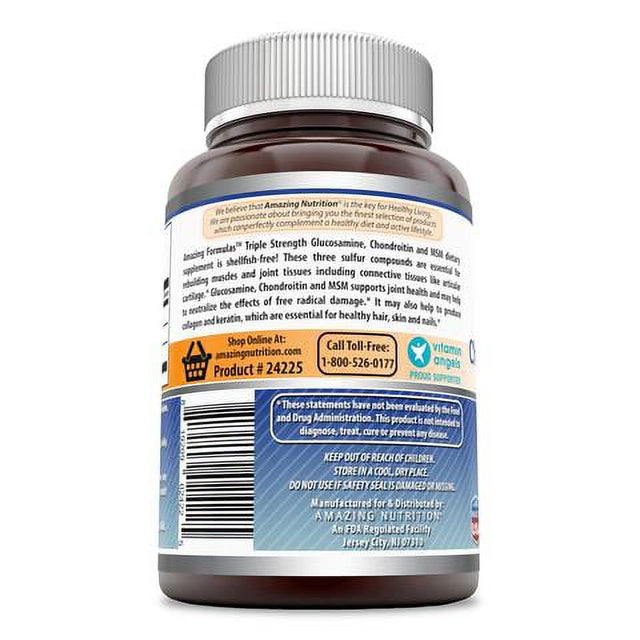 Amazing Formulas Glucosamine Chondroitin and MSM Triple Strength 60 Tablets