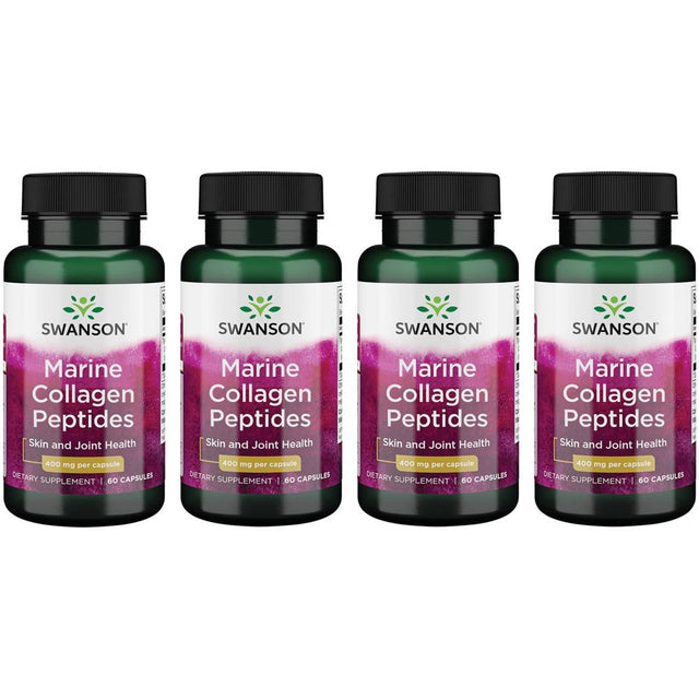 Swanson Type I Hydrolyzed Marine Collagen Peptides 400 Mg 60 Caps 4 Pack