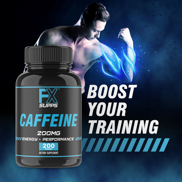FX Supps Caffeine Pills for Energy, Focus, and Mental Clarity, 200Mg per Serving, 200 Capsules