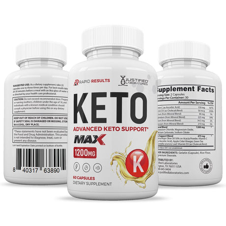 Justified Laboratories Rapid Results ACV MAX Pills 1675Mg Stronger than Gummies Advanced Keto Support 60 Capsules