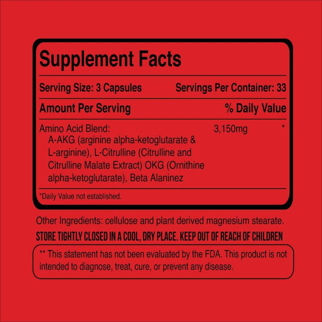 Gains in Bulk, Argi Pump, L-Arginine Nitric Oxide Booster with L-Citrulline and L-Ornithine, Nitric Oxide Supplements, 100 Vegetarian Capsules