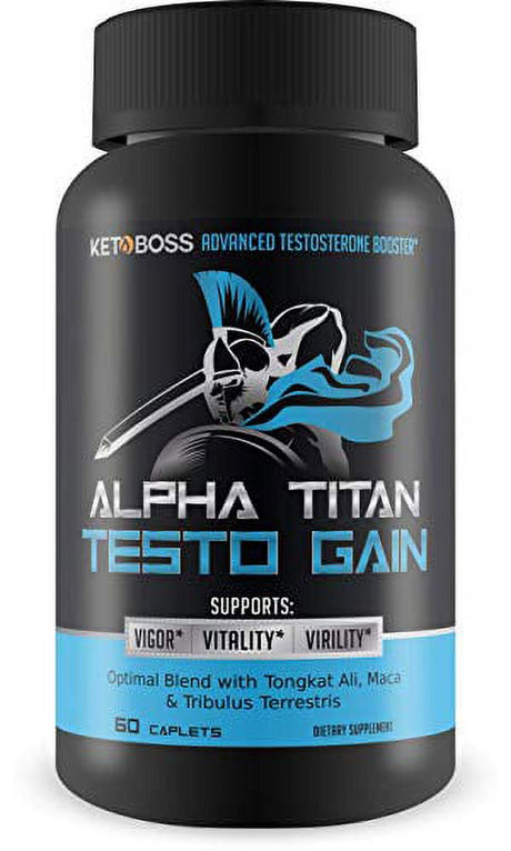 Alpha Titan Testo Gain - Advanced Testosterone Booster - Unleash Your Inner Spartan with Powerful Ingredients Formulated to Boost Natural Testosterone - Release Your Inner Alpha Male Youth!