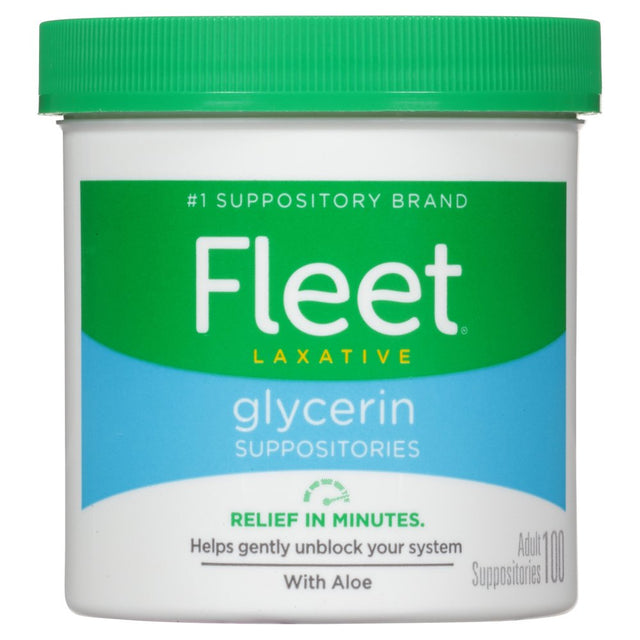 Fleet Laxative Glycerin Suppositories Adult Suppositories, 100 Count
