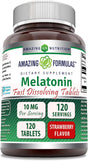 Amazing Nutrition Melatonin, Strawberry, 10 Mg, 120 Tablets