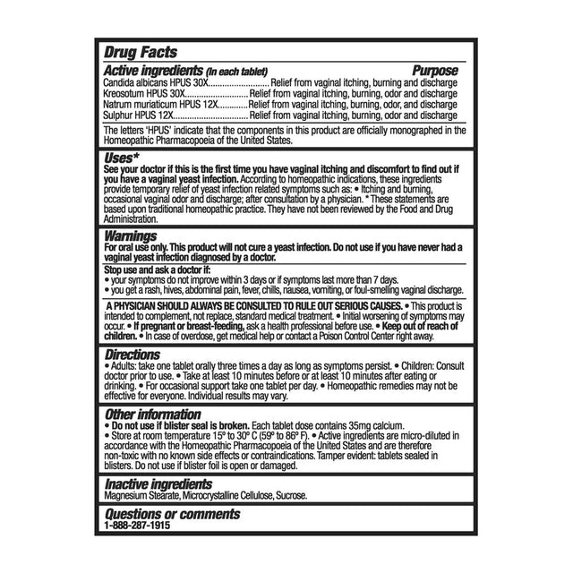 Equate Yeast Relief, 60 Count