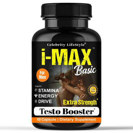 I-Max Basic Testosterone Booster Supplement for Men Support Healthy Libido, Natural Energy 60 Capsules