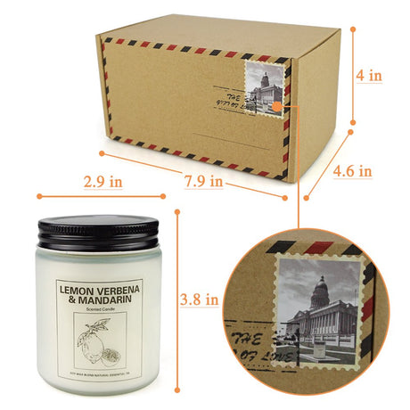 Lavender & Lemon Verbena Scented Candles Gift, 2 Pack Soy Candle for Home Scented, Jar Aromatherapy Candles, 7 Oz