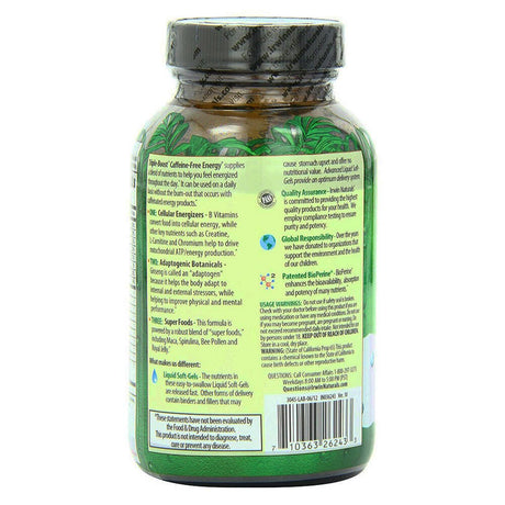 Irwin Naturals Triple Boost Caffeine-Free Energy 75 Liquid Softgels + Pill Case
